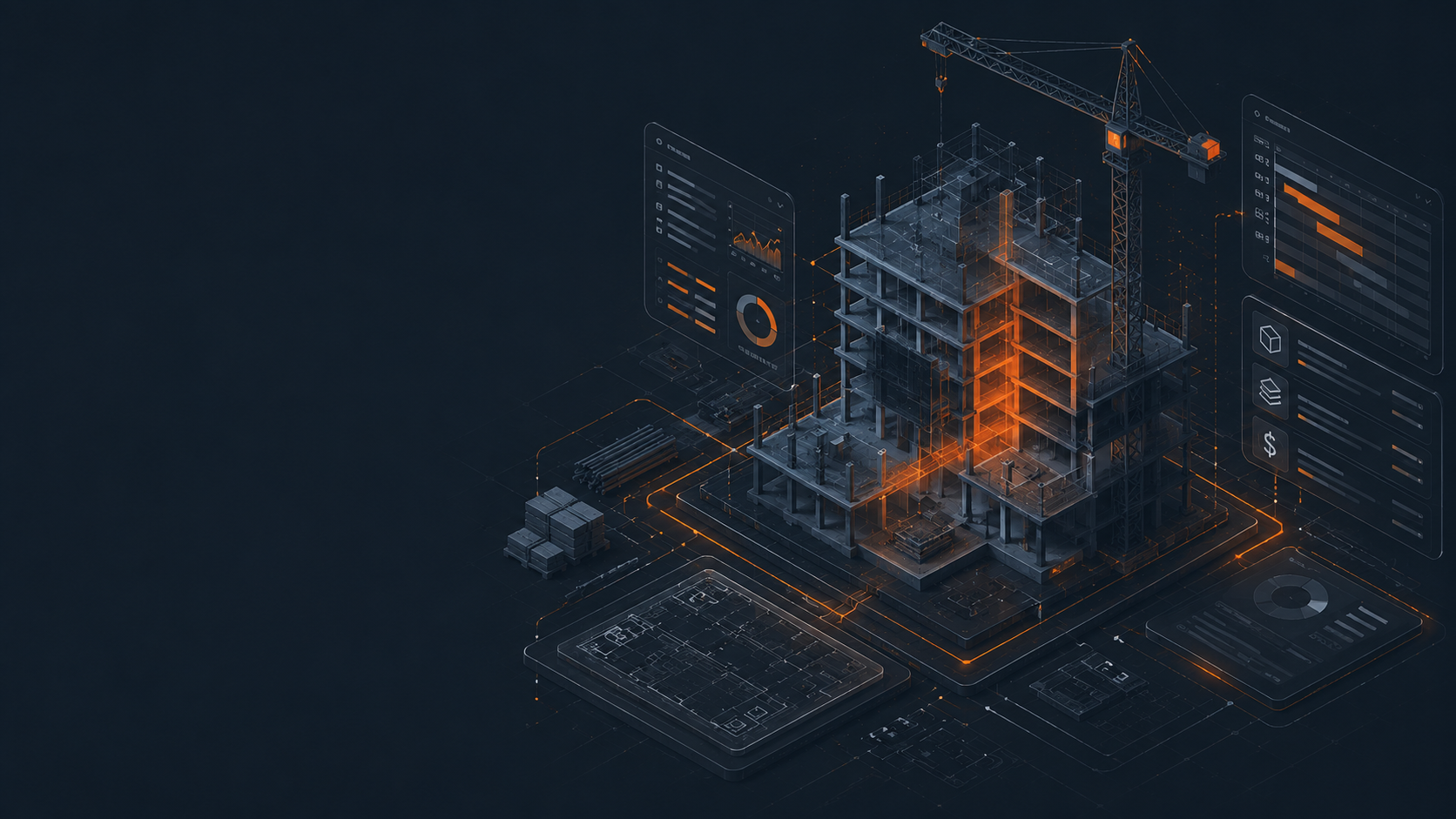 Ilustración tecnológica para Construcción e Ingeniería